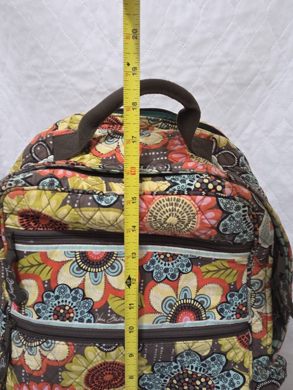 Vera Bradley Backpack Flower Shower Print Quilted Retired Rare - Picture 3 of 5